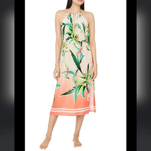 Trina Turk,  Costa De Prata Tropical Swimsuit Cover-Up Dress, Multi, Size‎ Small